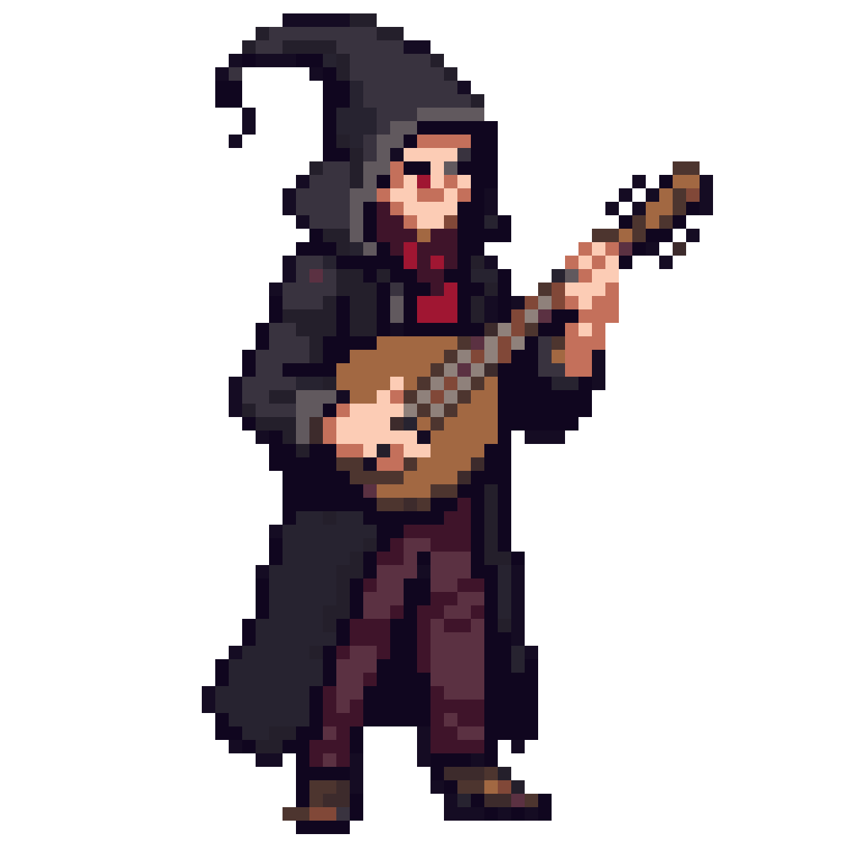 Heretic Bard Playable Character Sprite pixel art