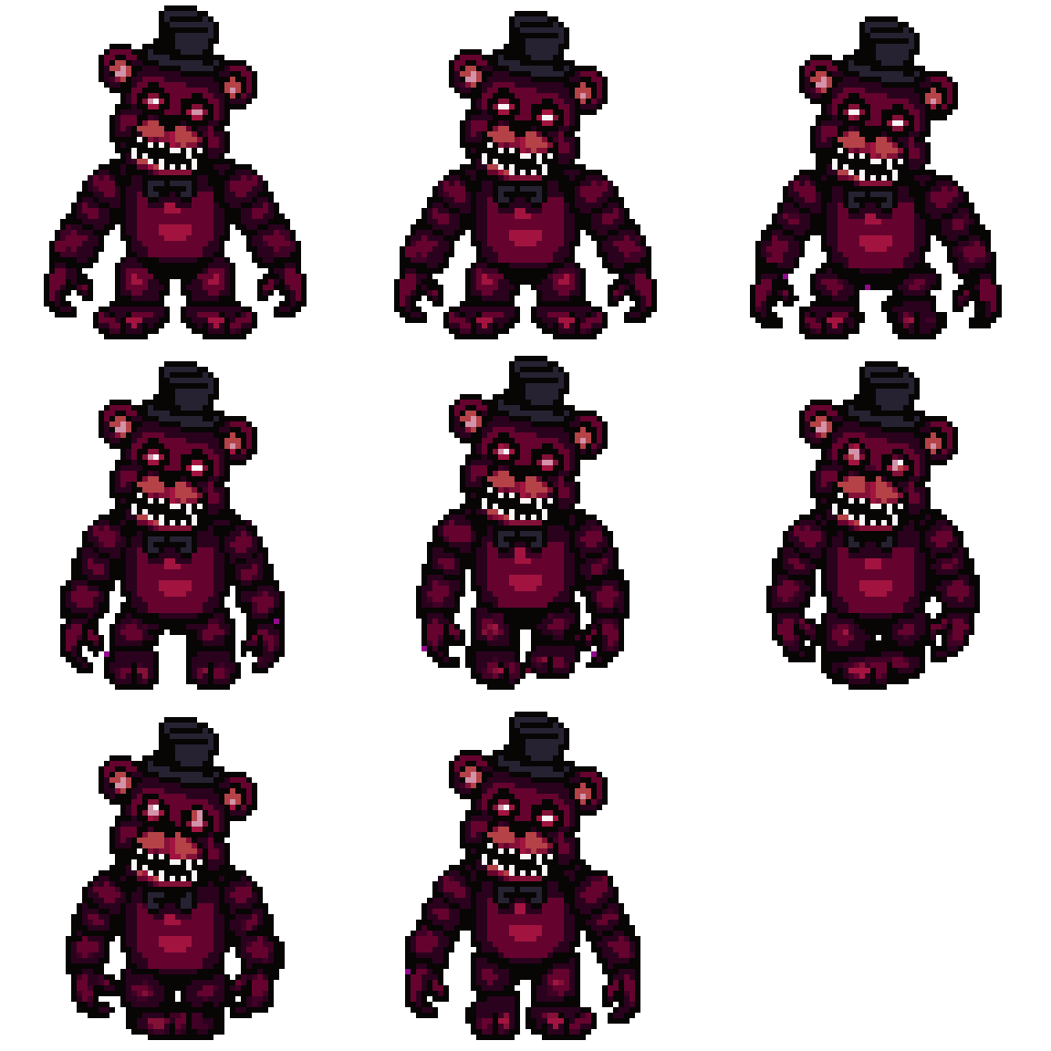 Freddy the Scary Animatronic Bear Walking pixel art