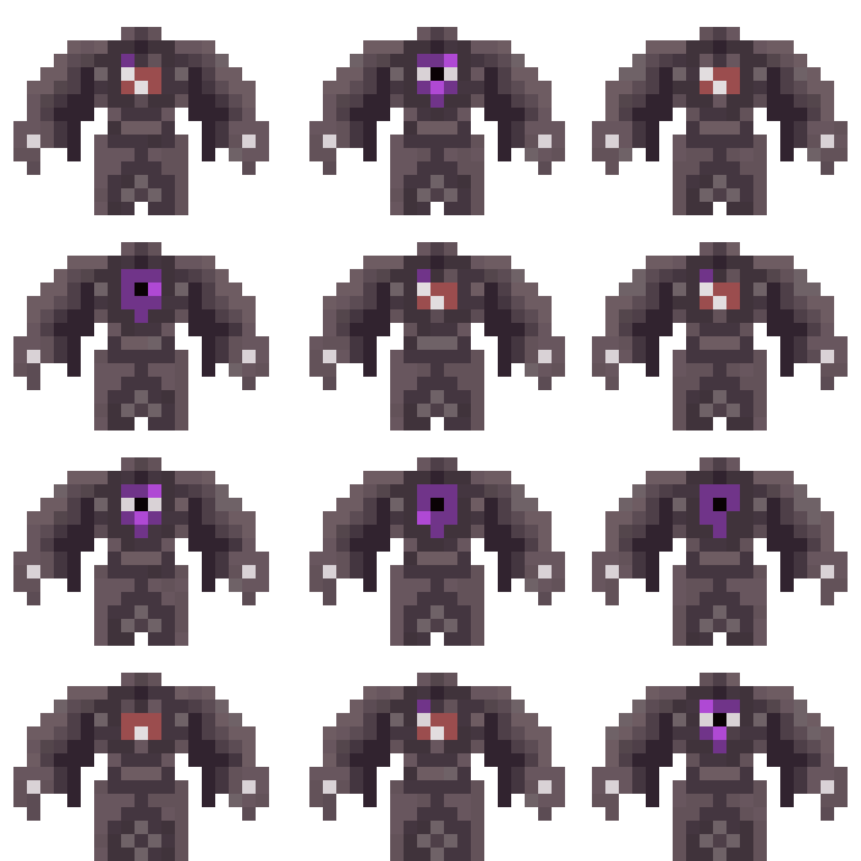 Skeletal Necromancer in Purple Robe pixel art