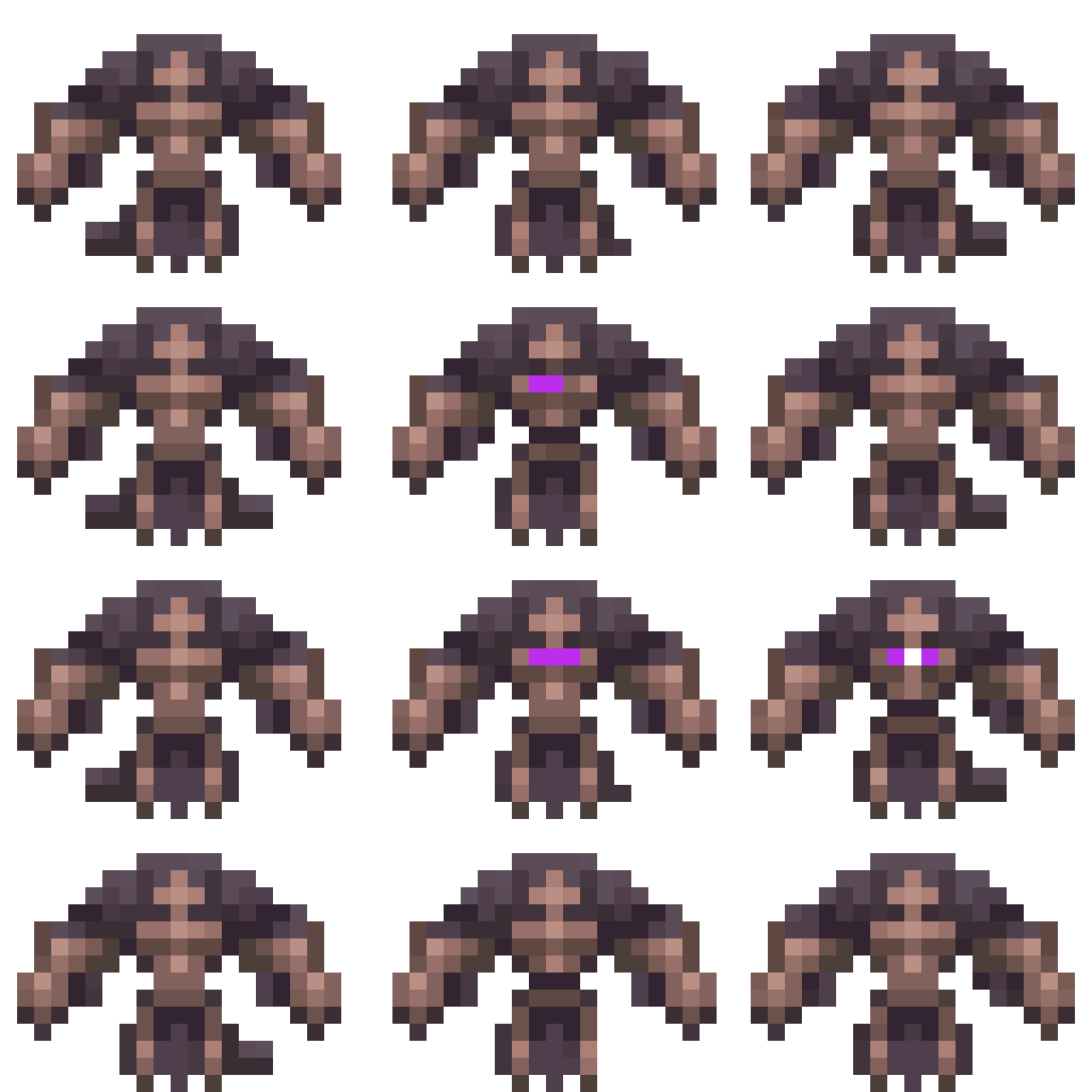 Skeletal Necromancer in Purple Robe pixel art