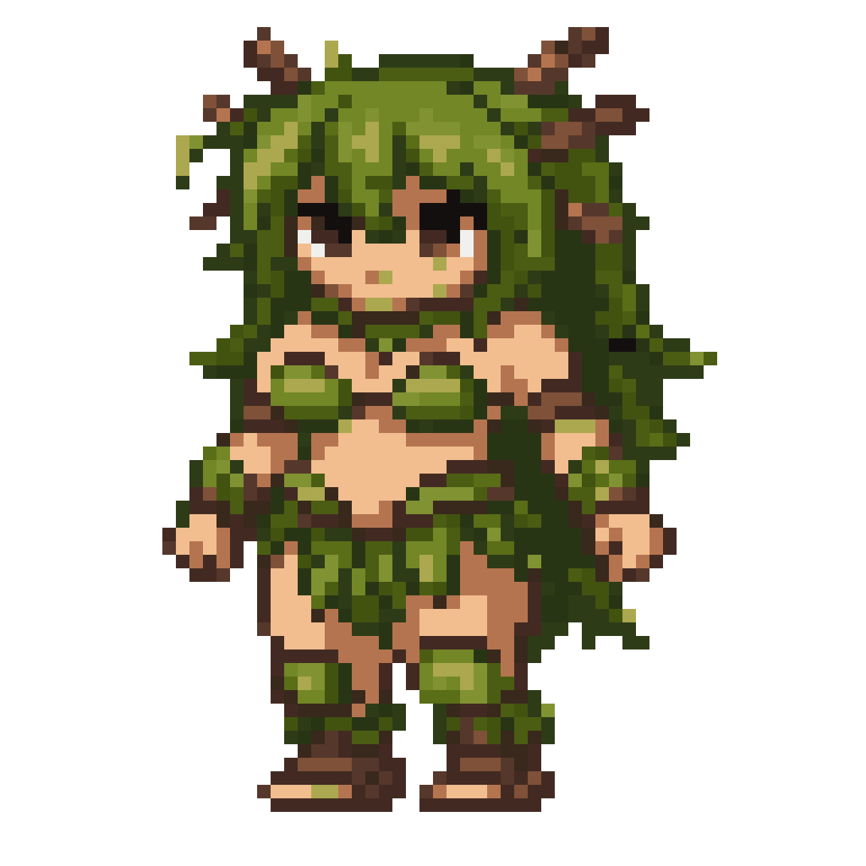 Full body woodland sprite female pixel art