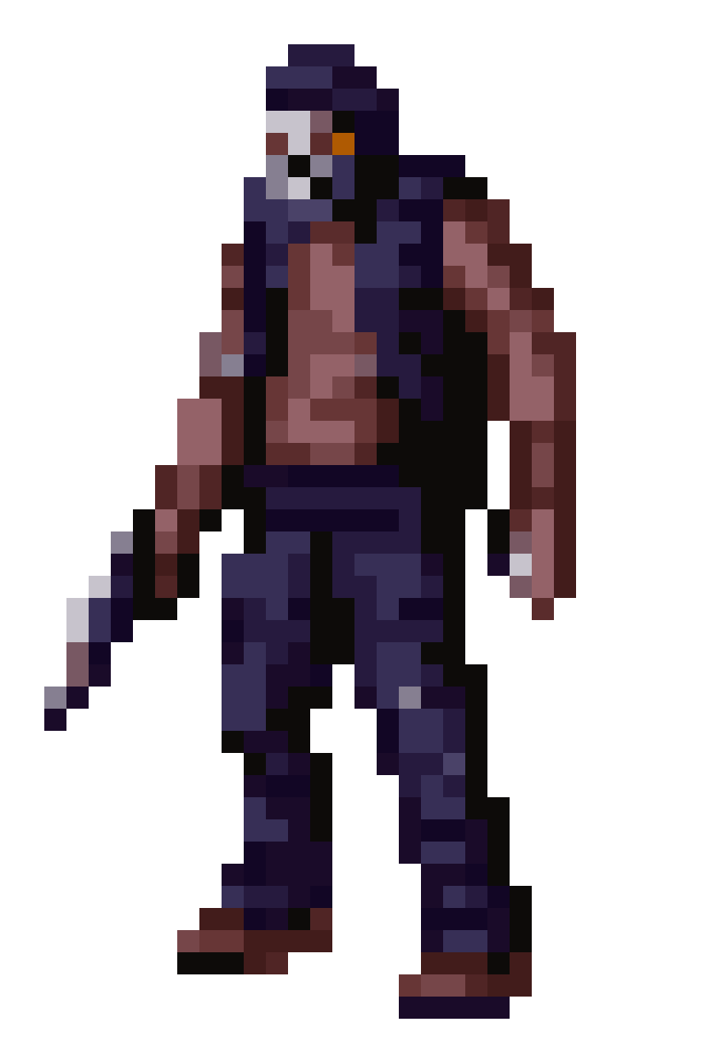 Zombie Apocalypse Survivor Without Weapons pixel art