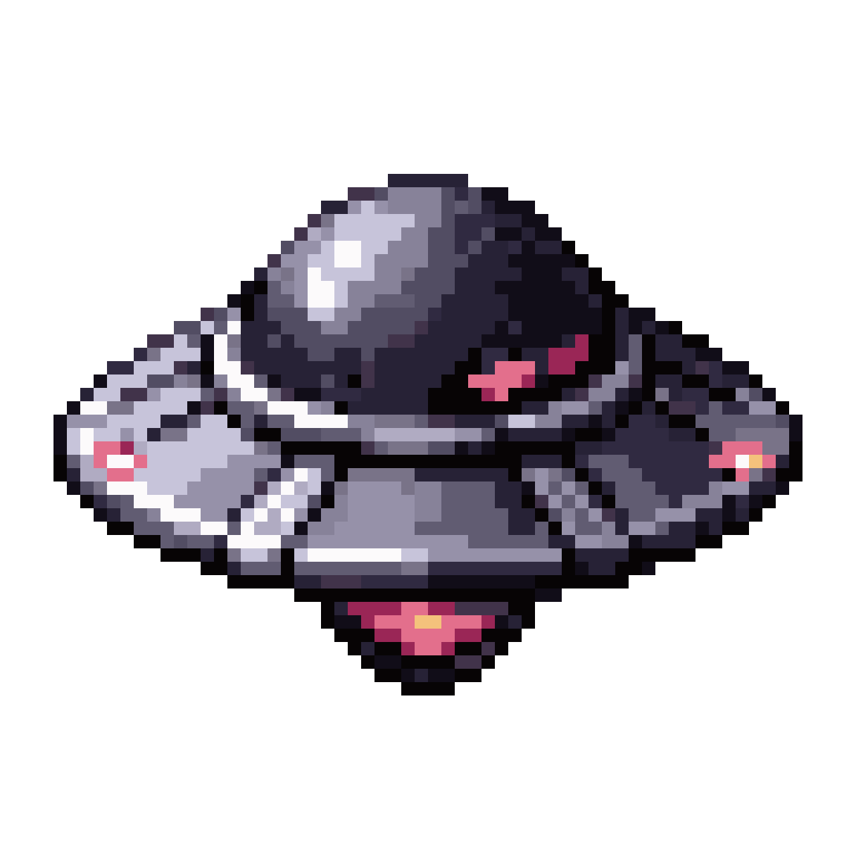 top-down futuristic UFO with glowing lights pixel art