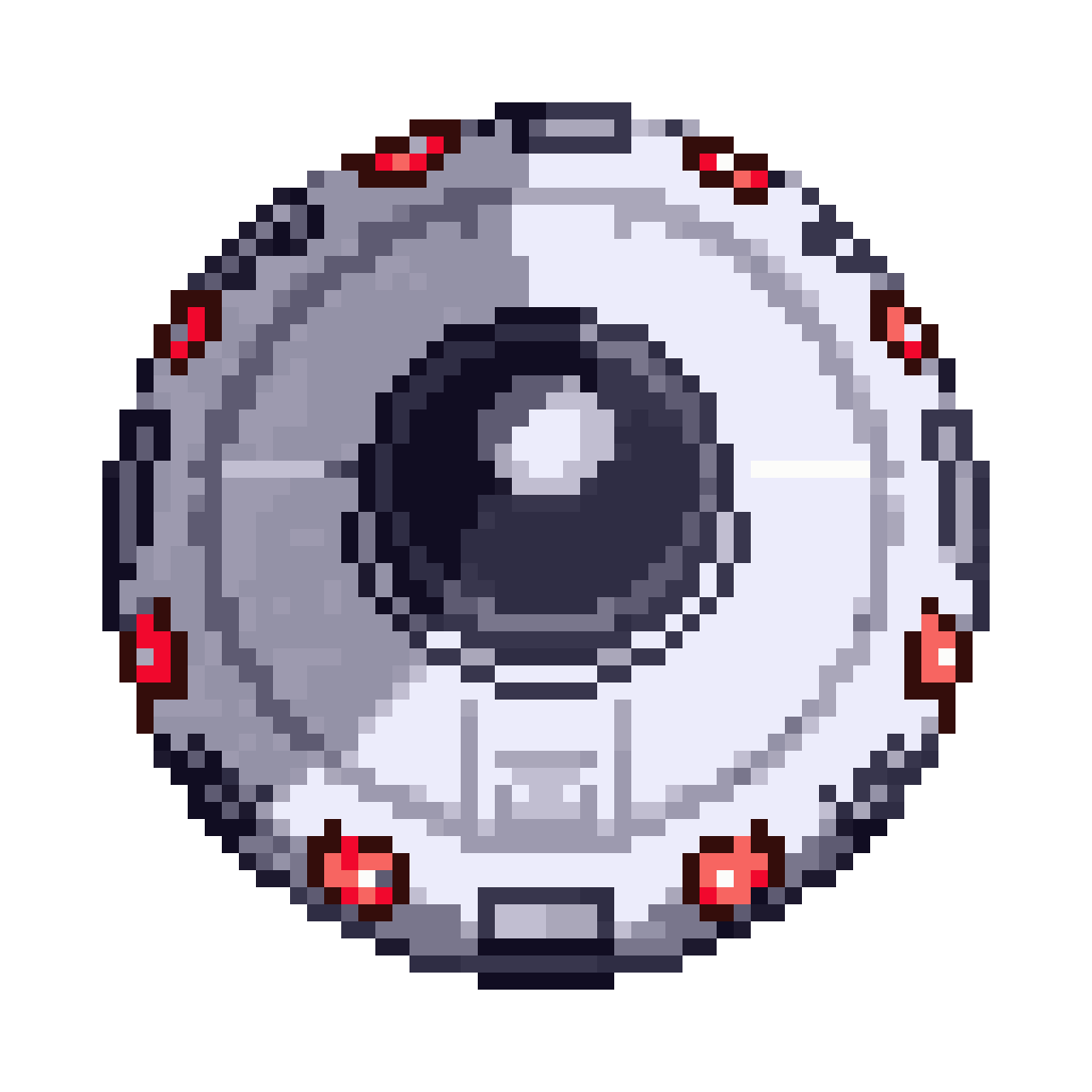 Futuristic UFO with Red Lights pixel art