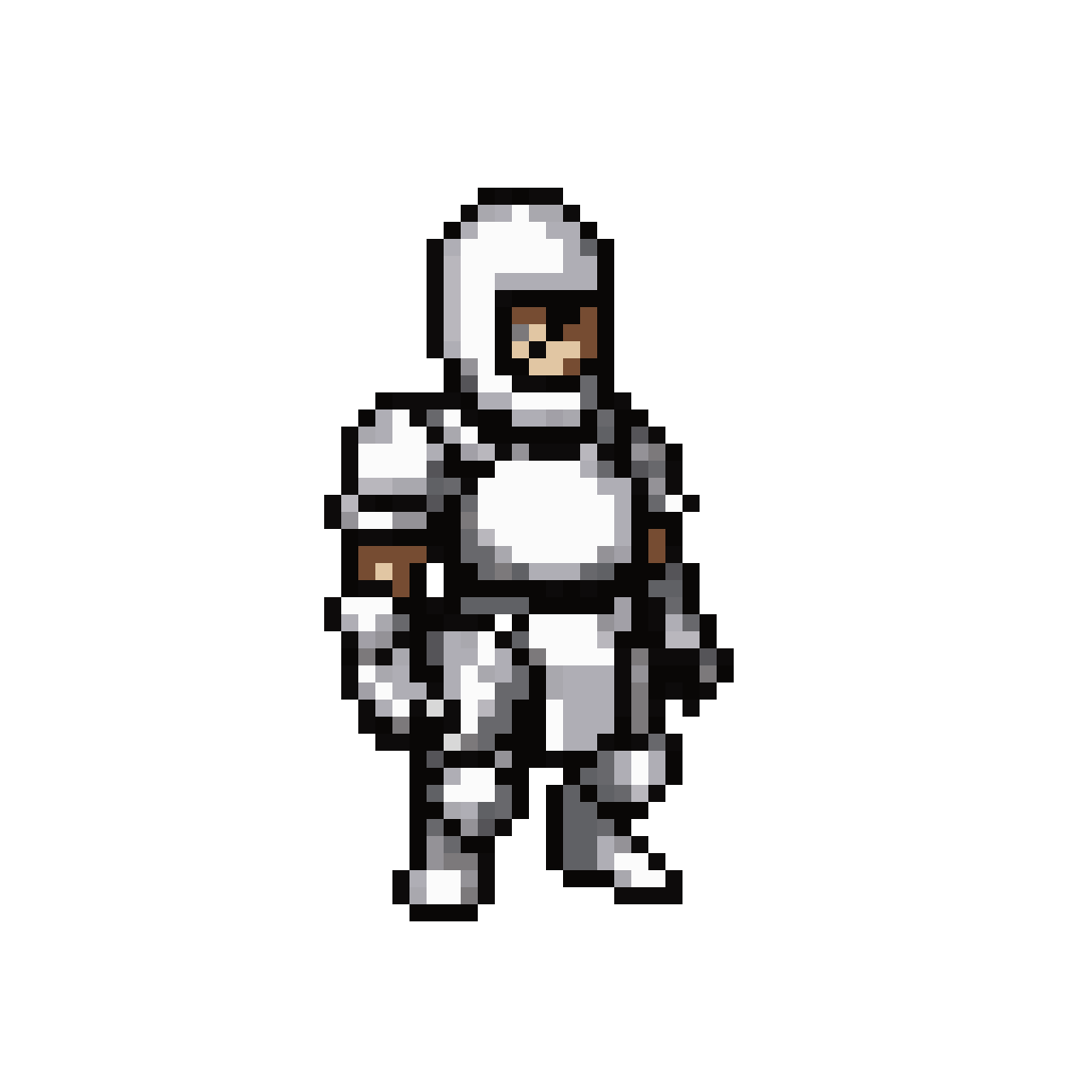 white knight pixel art character pixel art