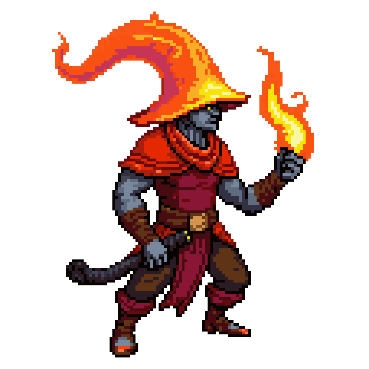 Fire Wizard pixel art