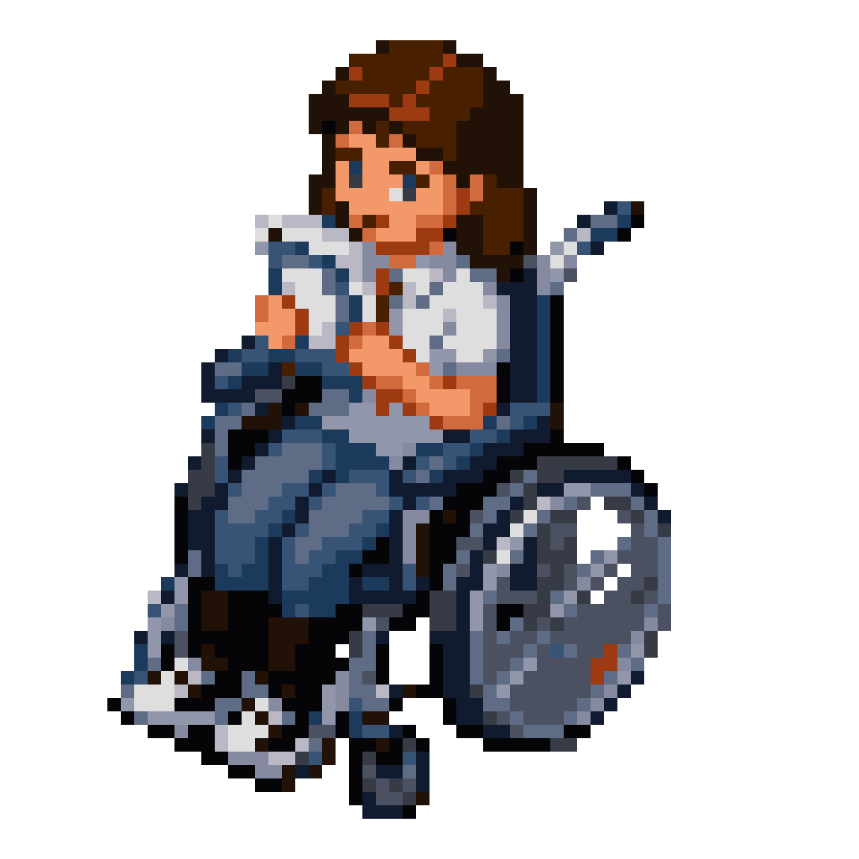 gender neutral university student in wheelchair pixel art