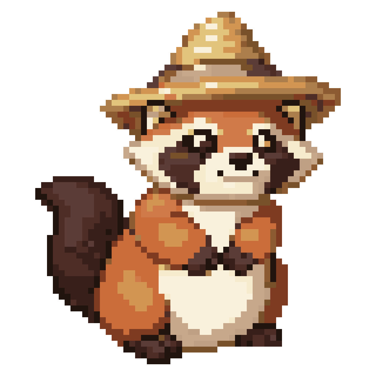 Japanese Tanuki Raccoon Dog Statue pixel art
