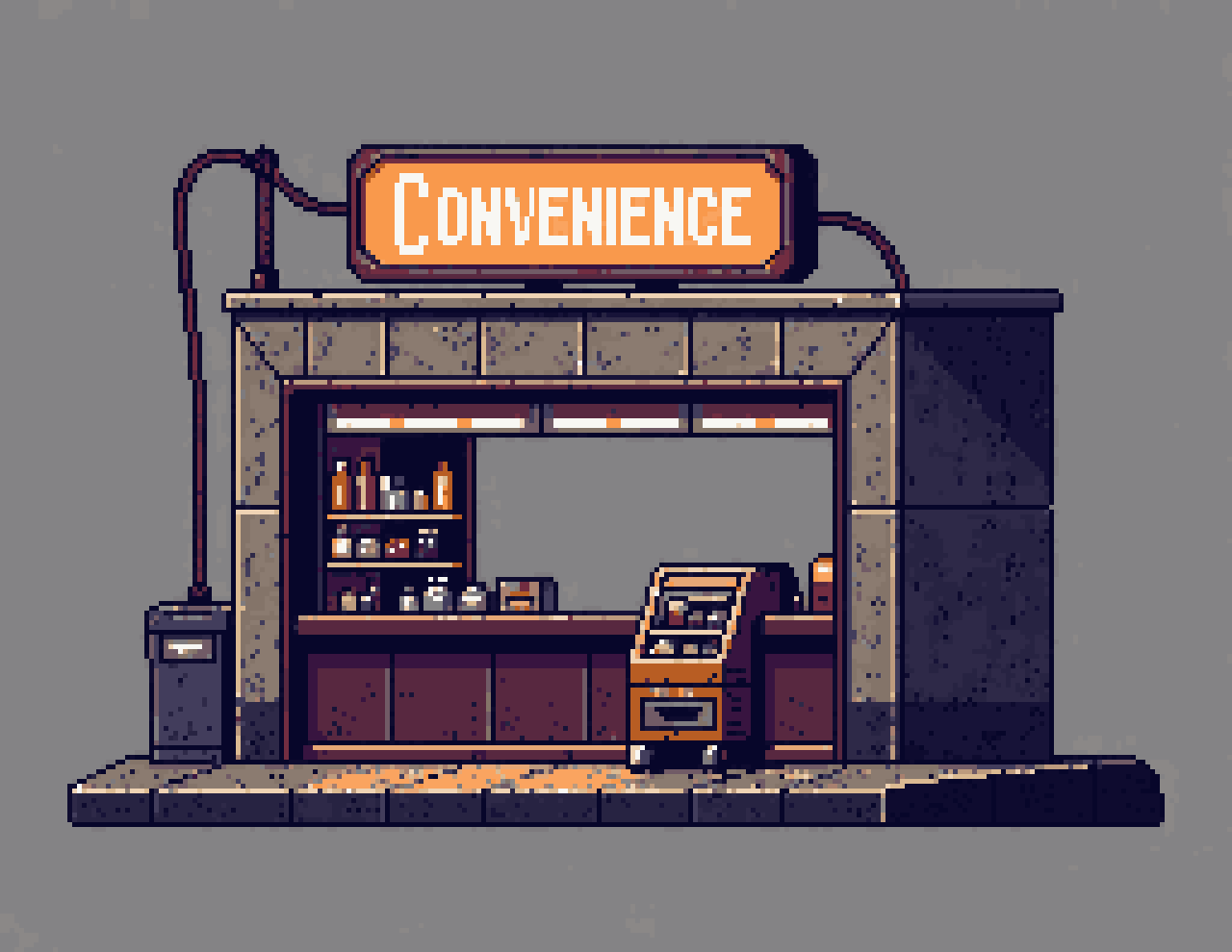 retro convenience store sprite pixel art
