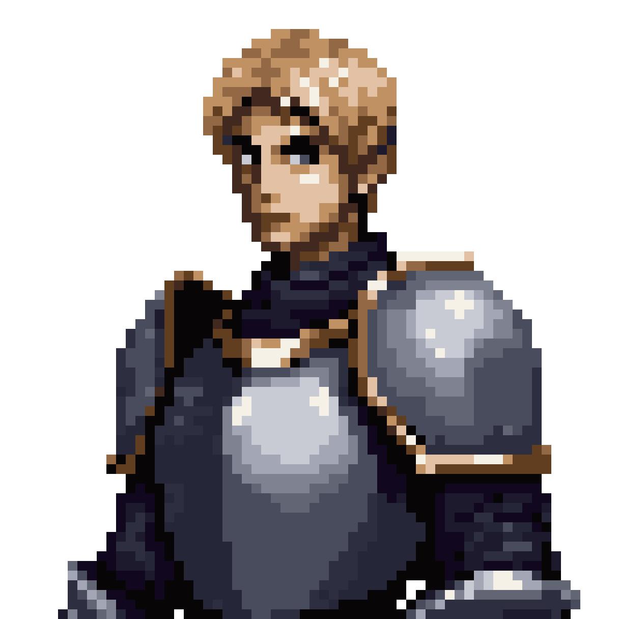 Knight with Dark Tome and Blond Hair pixel art
