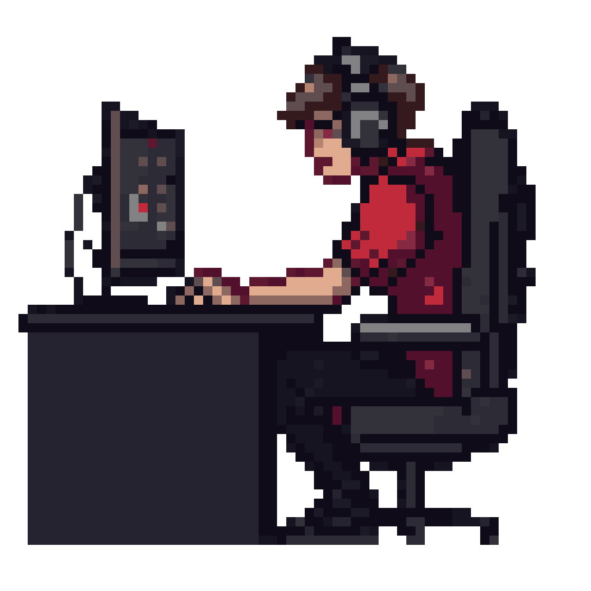 esport player in black jersey pixel art