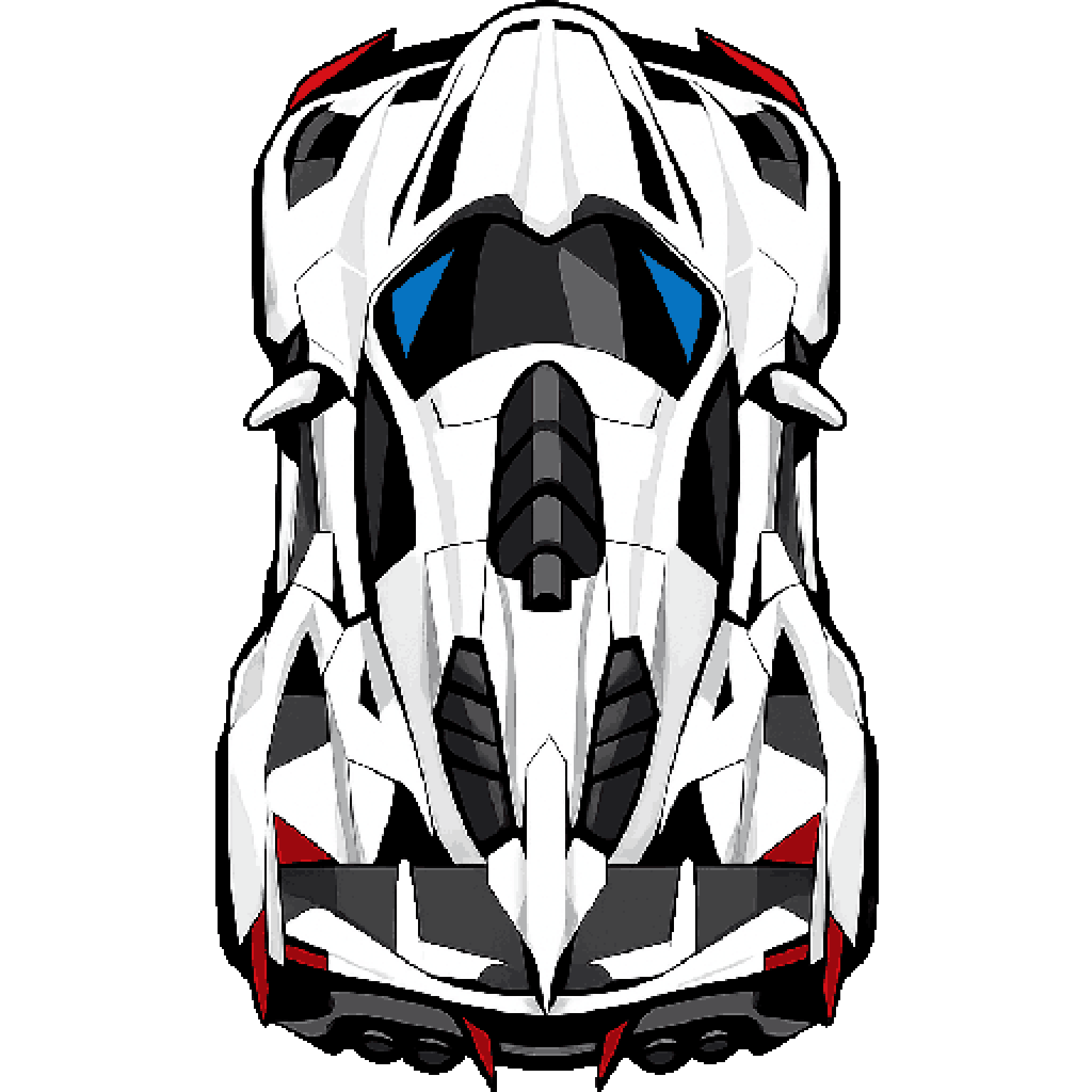 unique white racing car sedan sports coupe pixel art