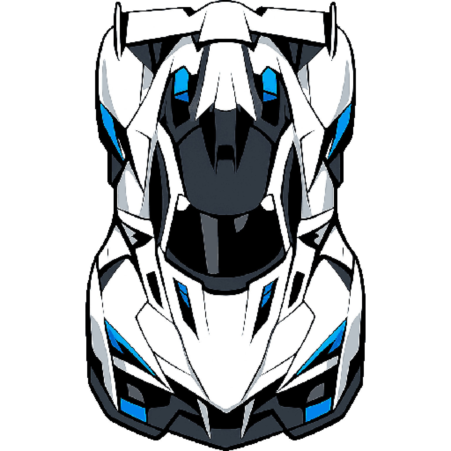 unique white racing car sedan sports coupe pixel art