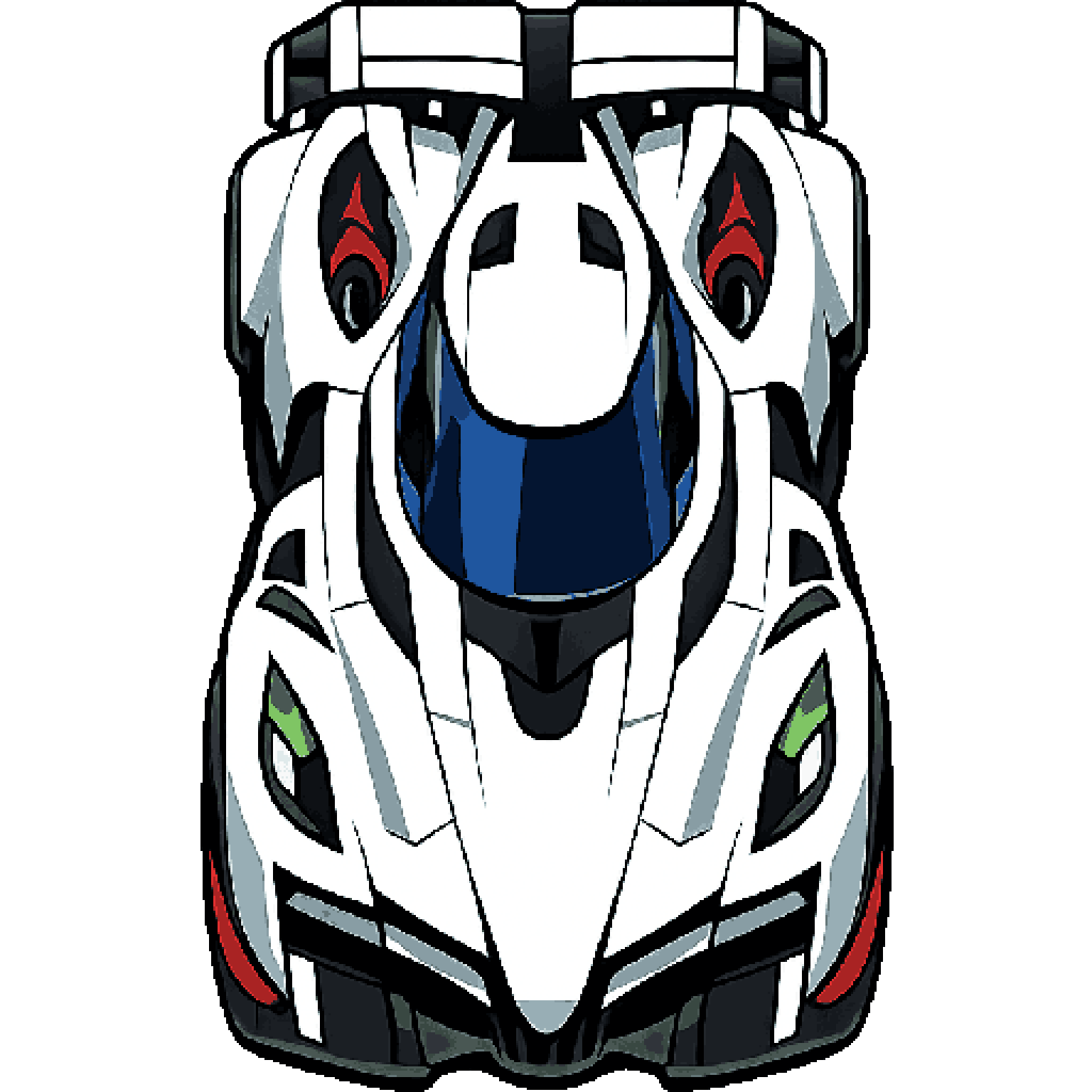 unique white racing car sedan sports coupe pixel art