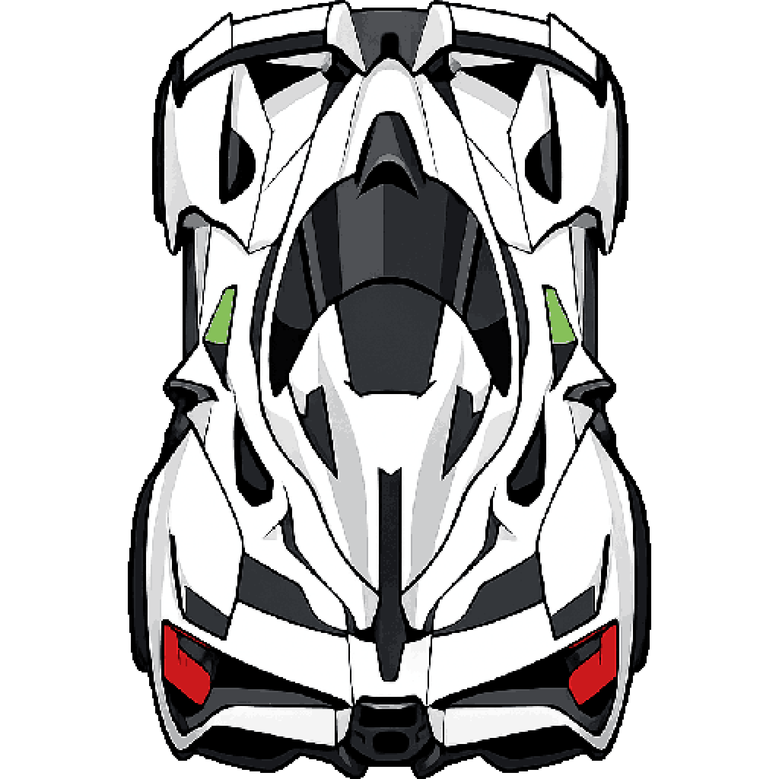 unique white racing car sedan sports coupe pixel art