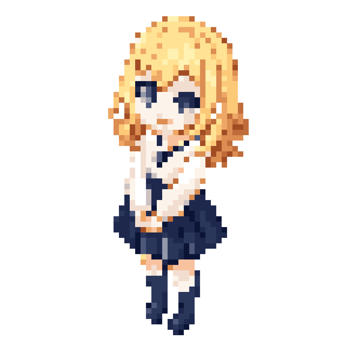 anime girl in idle pose pixel art