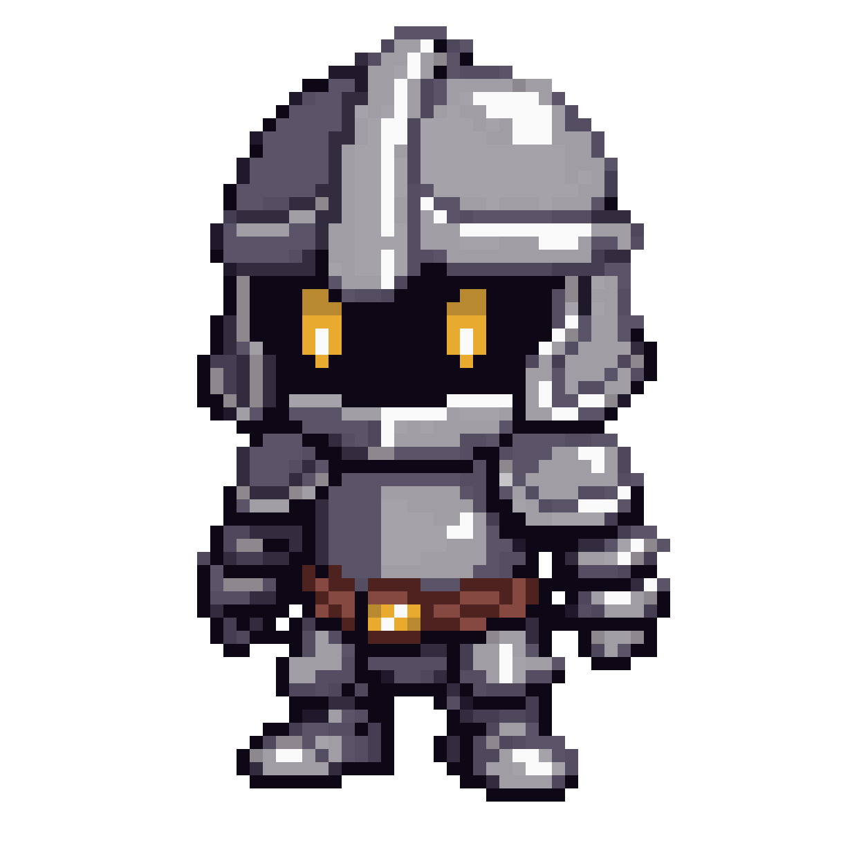 Cute Knight with Big Helmet pixel art