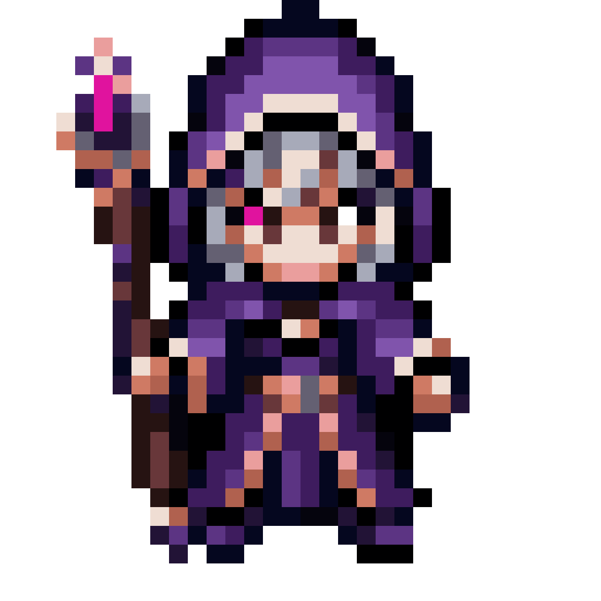 Top-Down View Necromancer Character pixel art