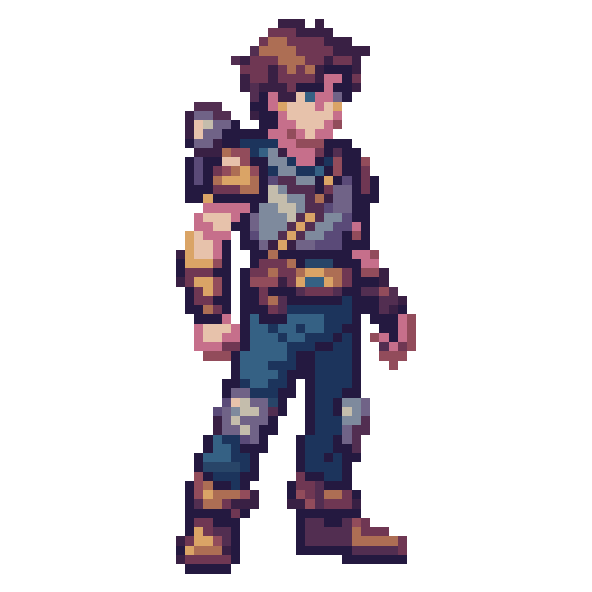 young soldier with modern laser rifle pixel art