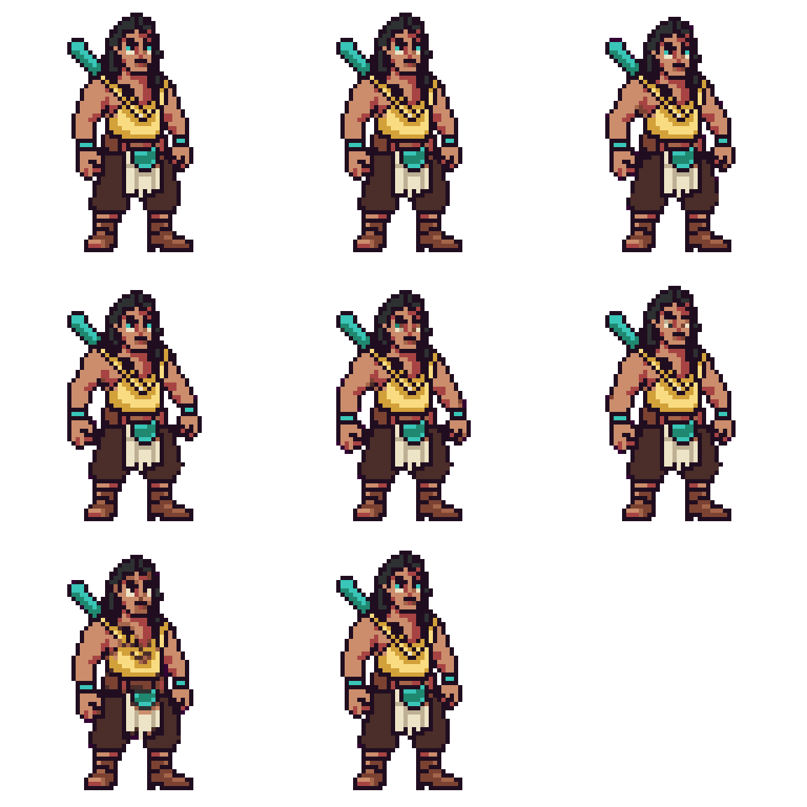 Ancient Nazca Artisan Craftsman Idle pixel art