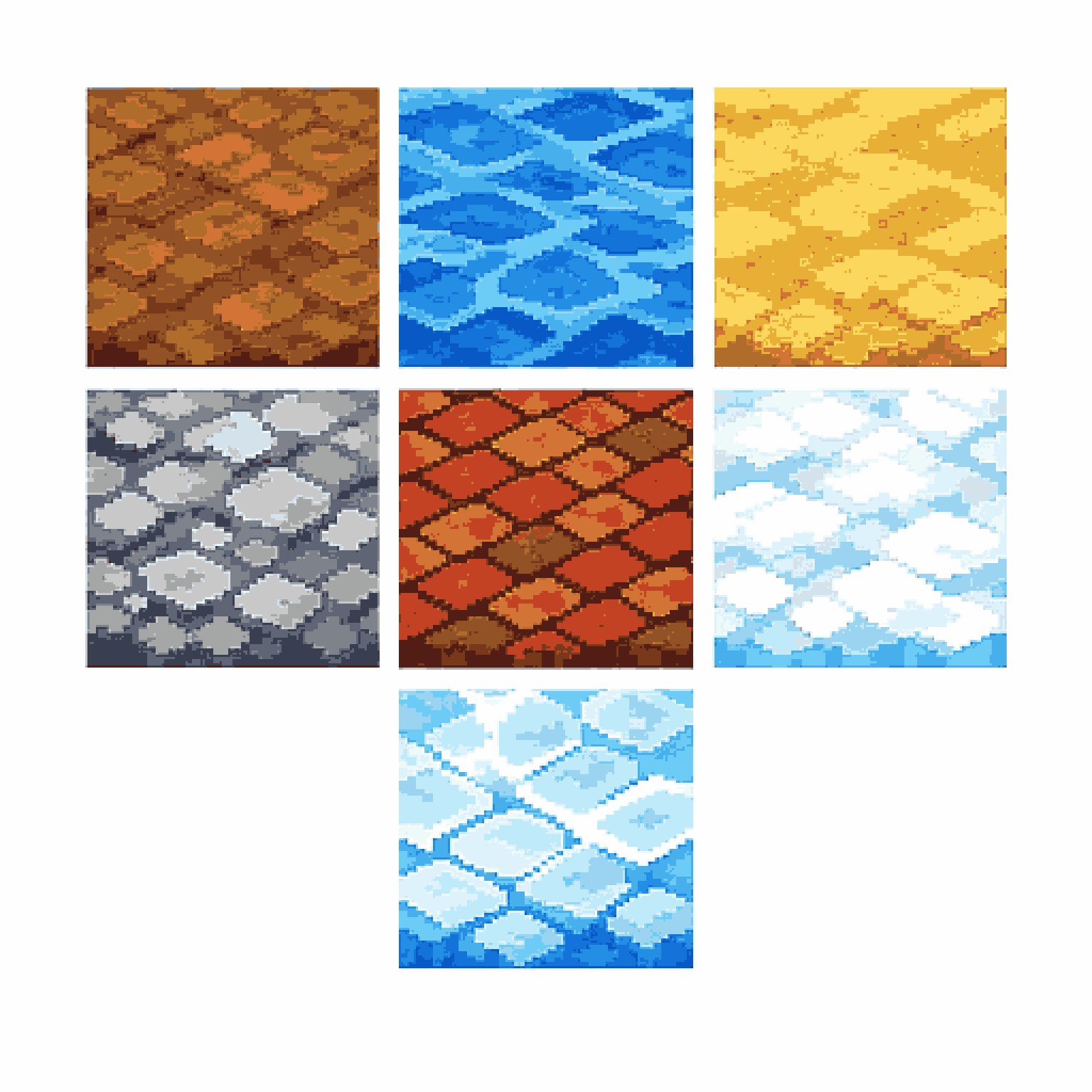 Isometric Seamless Ground Tileset pixel art