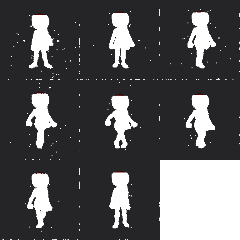 character running forward, fast leg pixel art