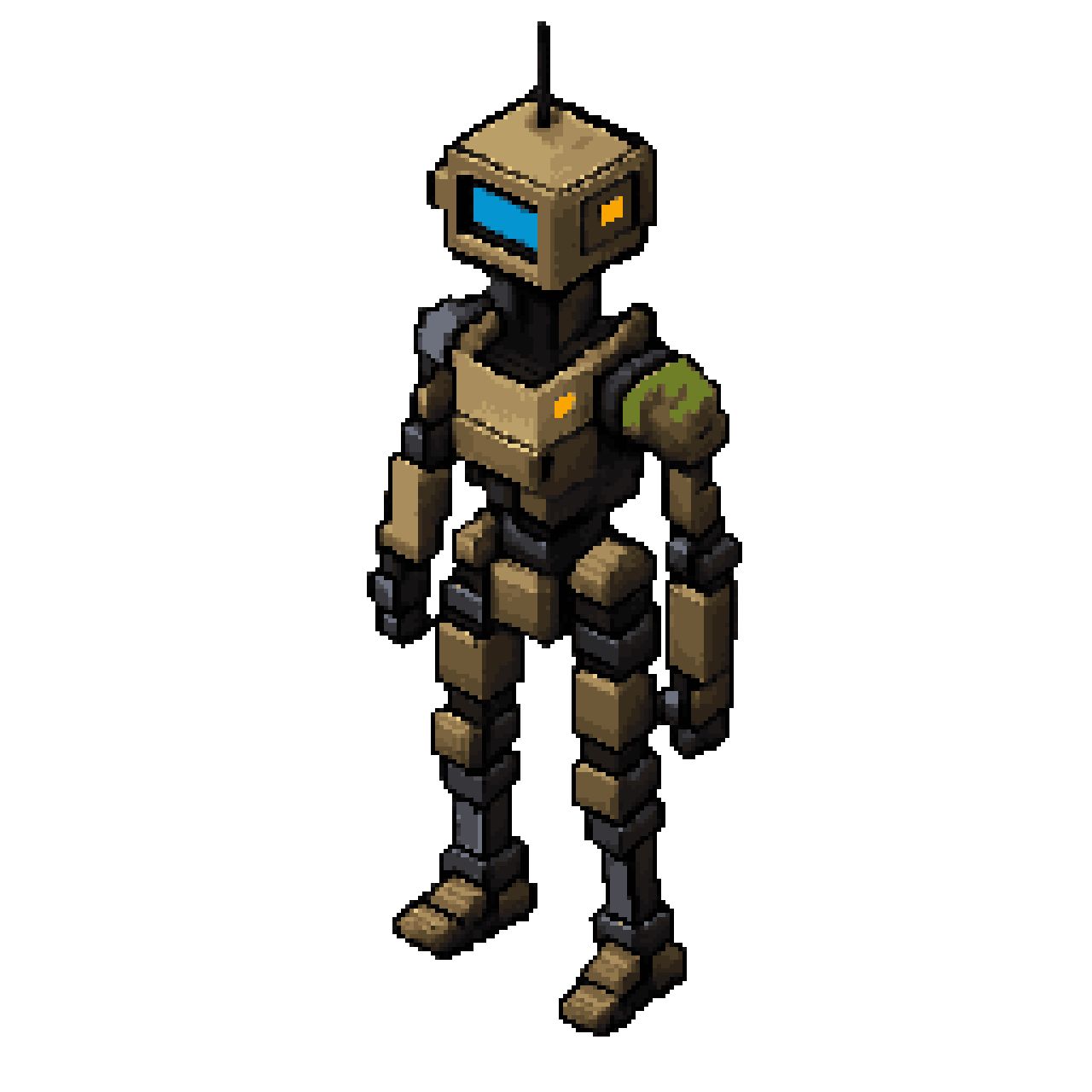 Boxy Robot with Camera Head pixel art