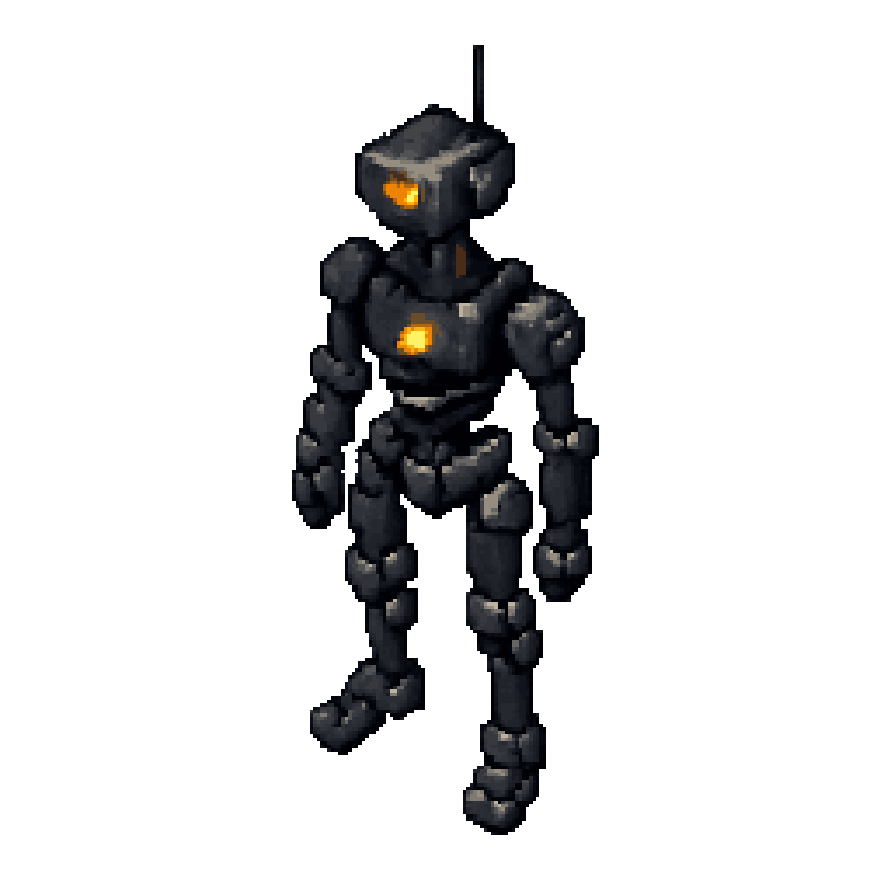 Skeletal Humanoid Robot Puppet pixel art