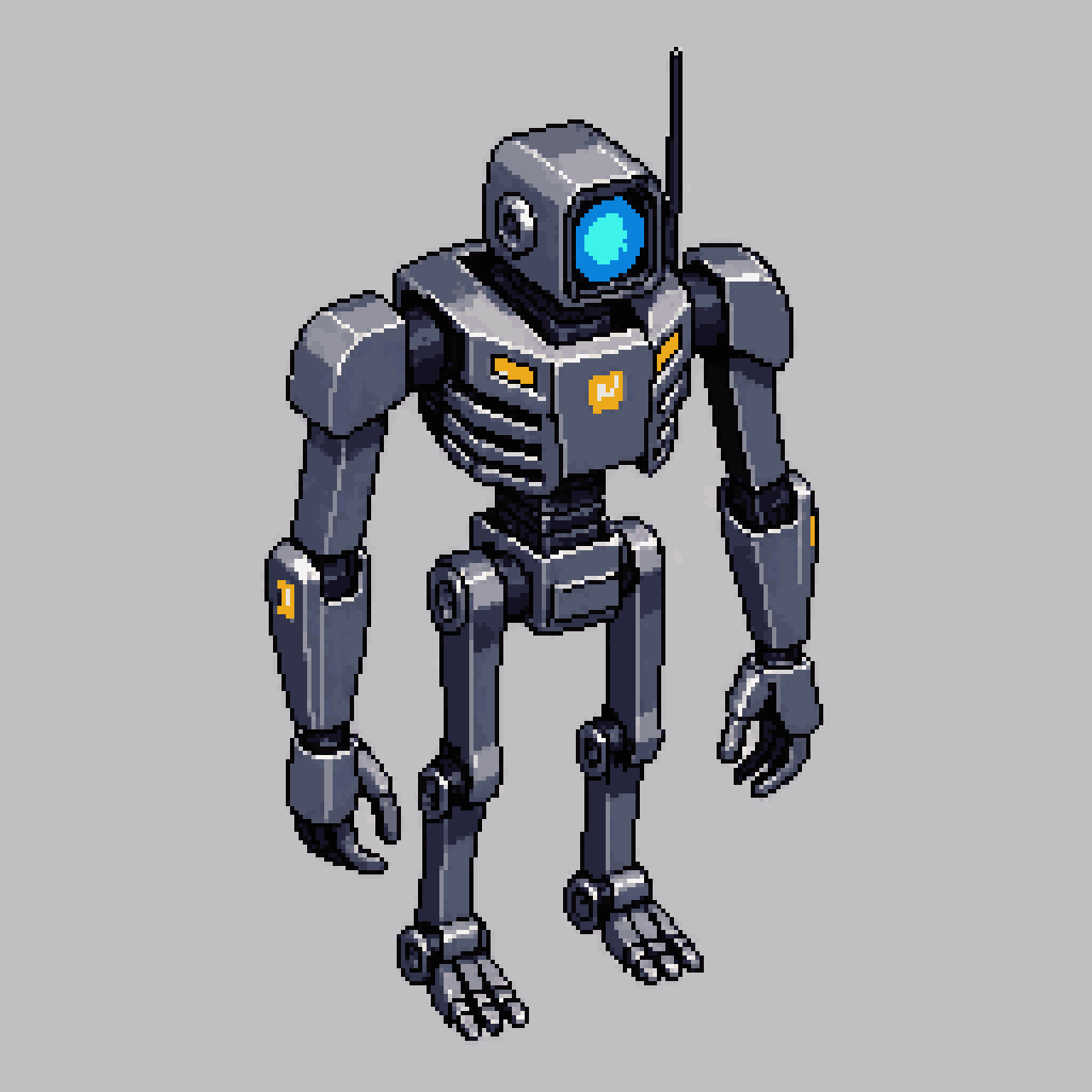 Skeletal Humanoid Robot Puppet pixel art