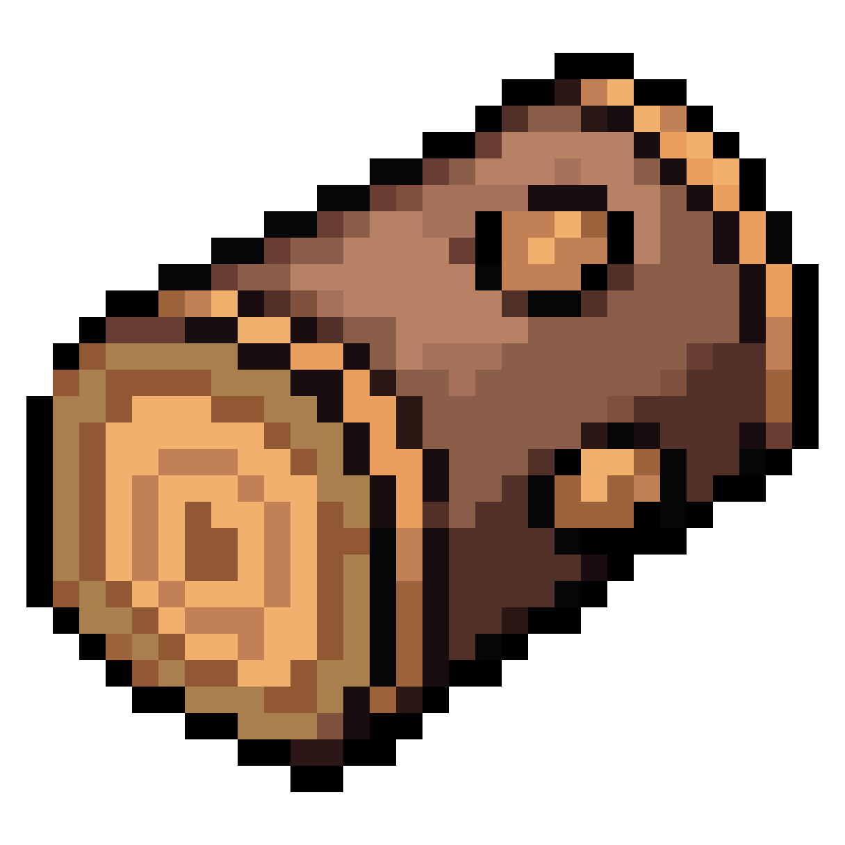 Tilted Birch Log Sprite pixel art