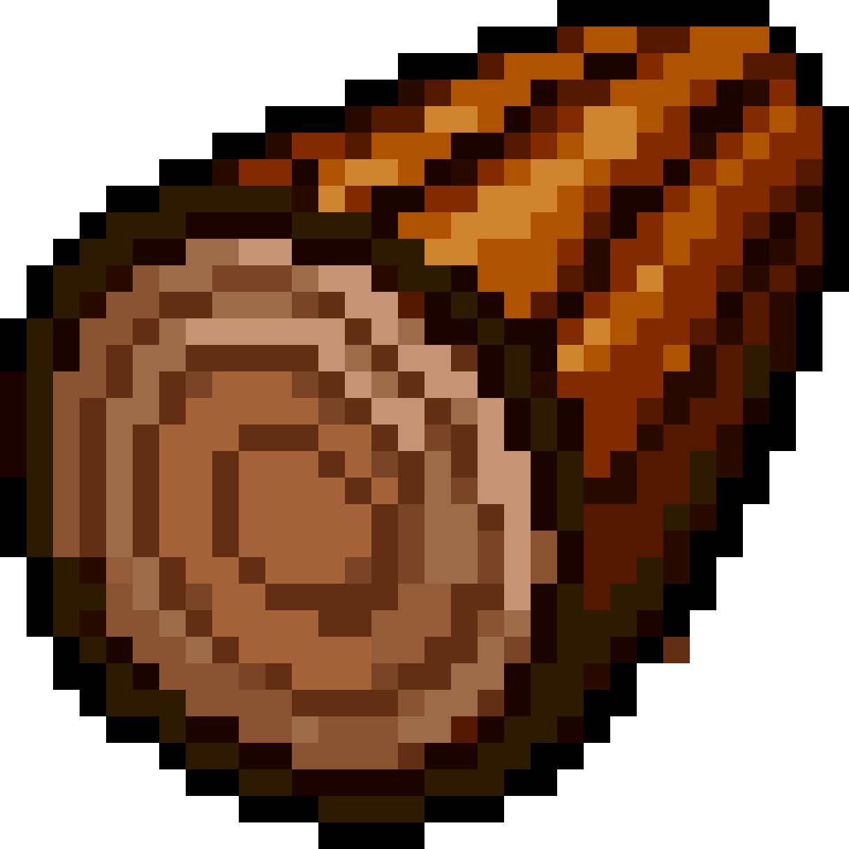 Tilted Pine Log Sprite pixel art