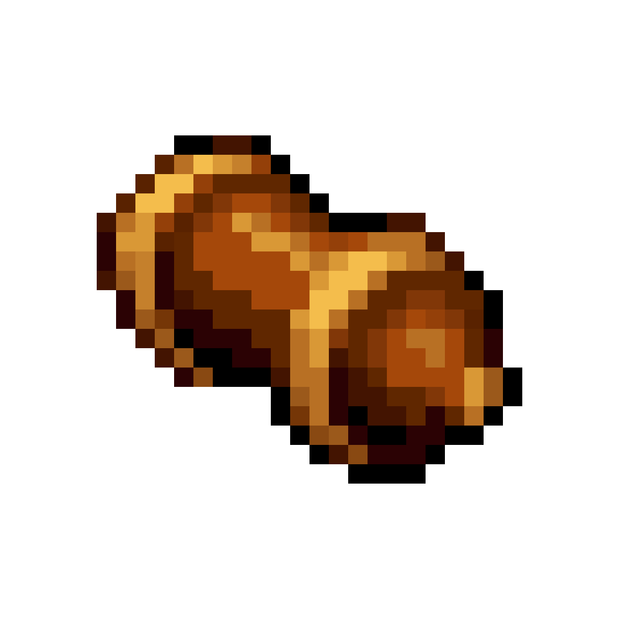 walnut log tilted at 45 degrees pixel art
