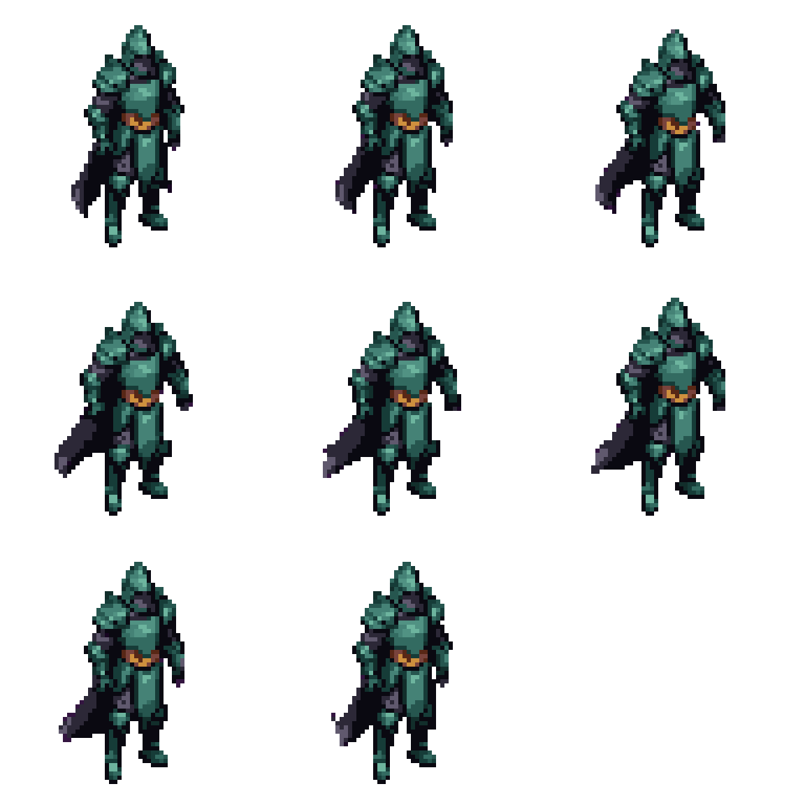 Dark Knight in Tibia Style Idle pixel art