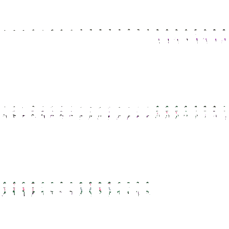character walking forward, legs alternating pixel art