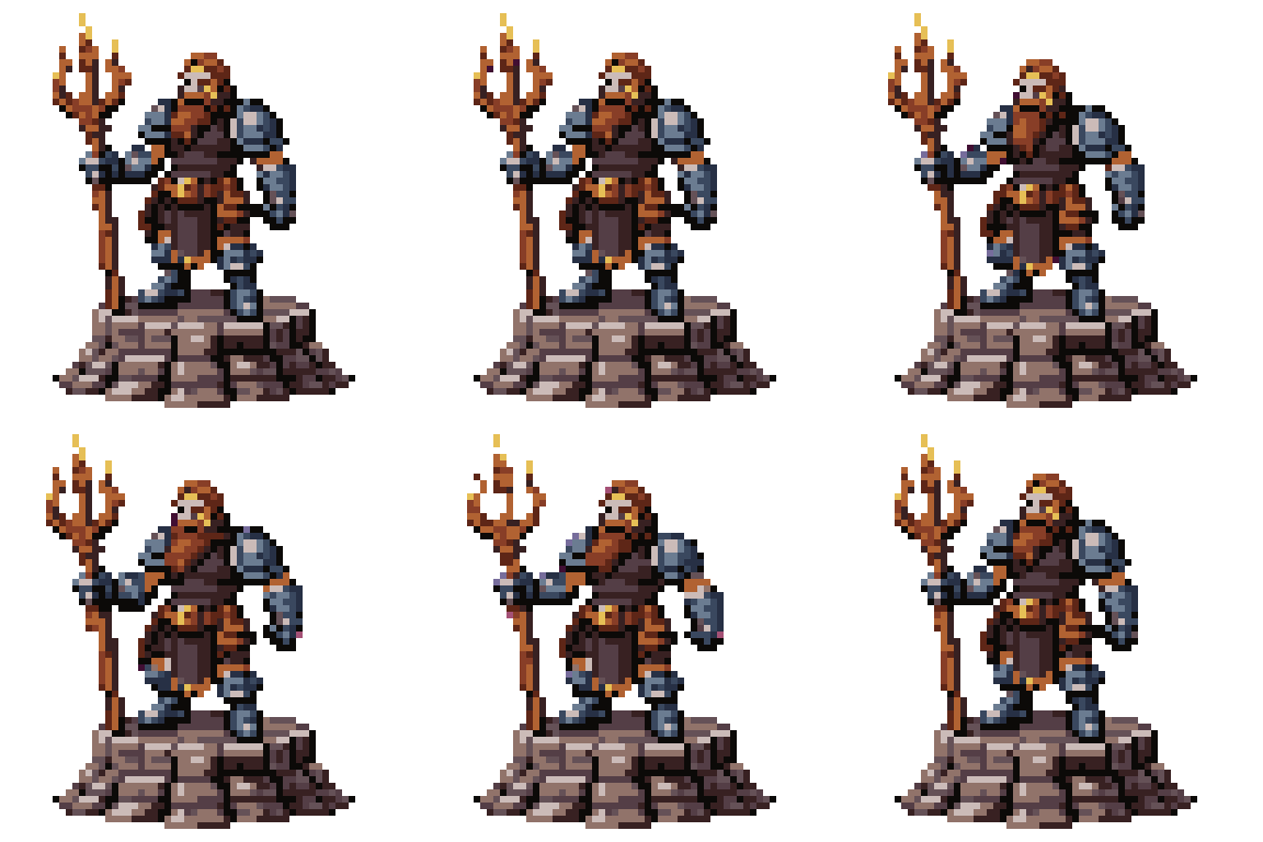 Medieval Plumber-Sorcerer Sprite Idle pixel art