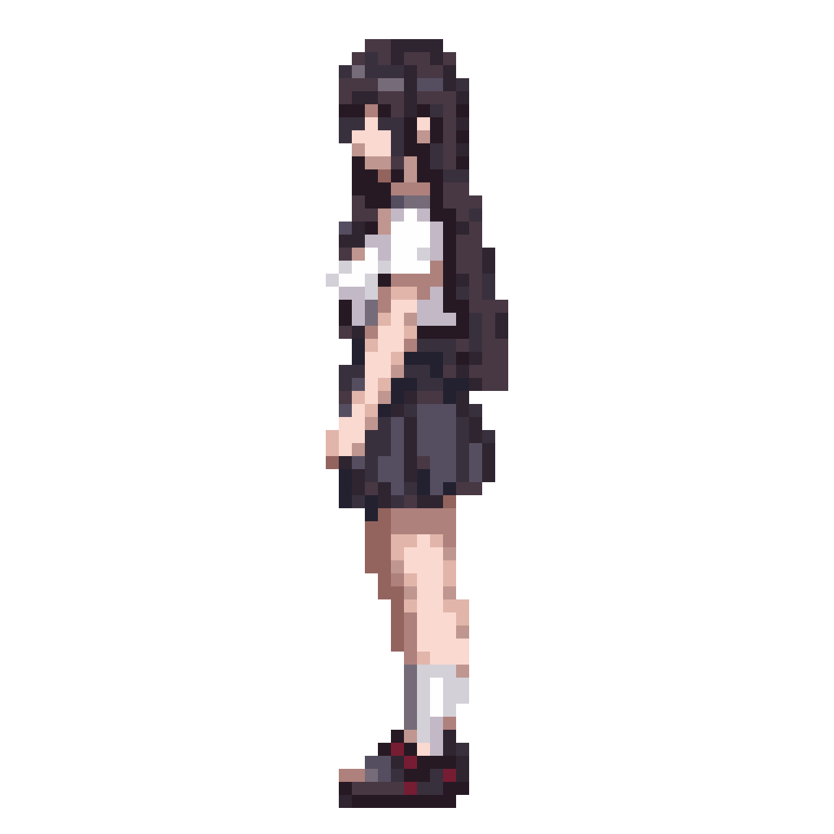 anime girl standing in a neutral pose pixel art