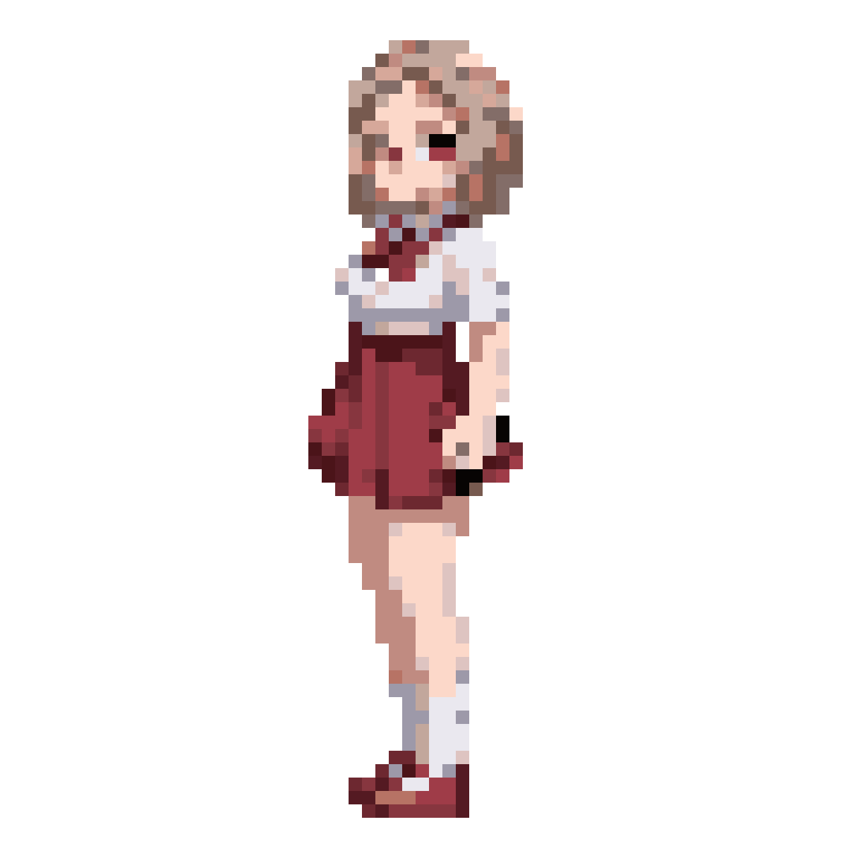 anime girl standing in a neutral pose pixel art