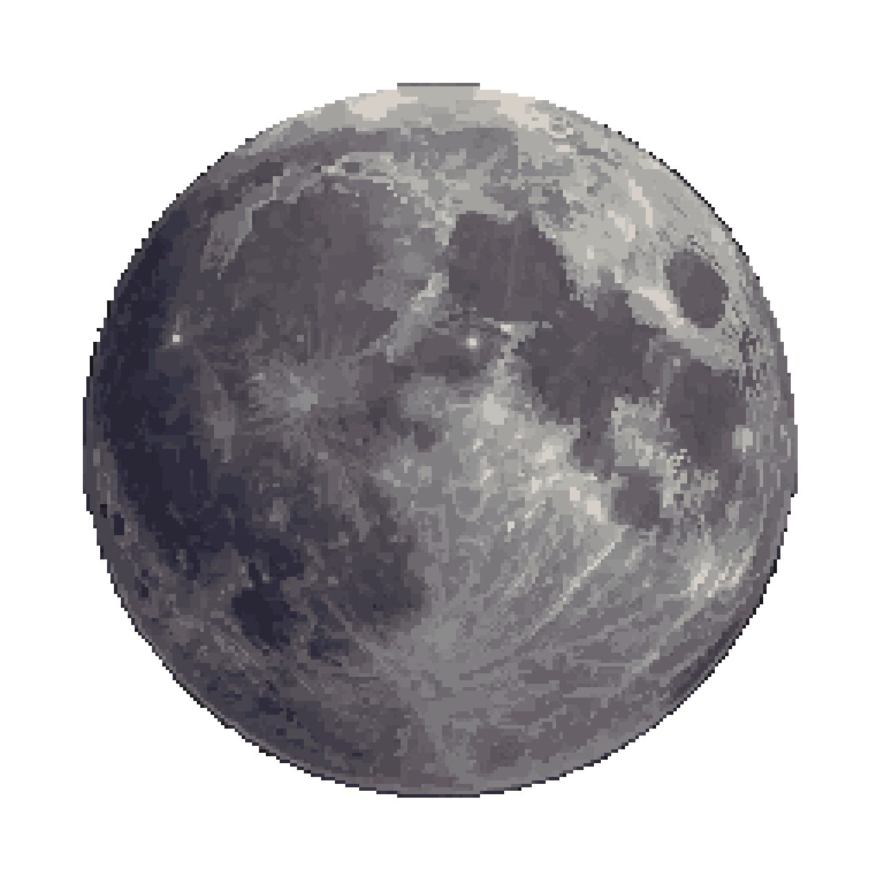 Perfect circular realistic ice planet pixel art