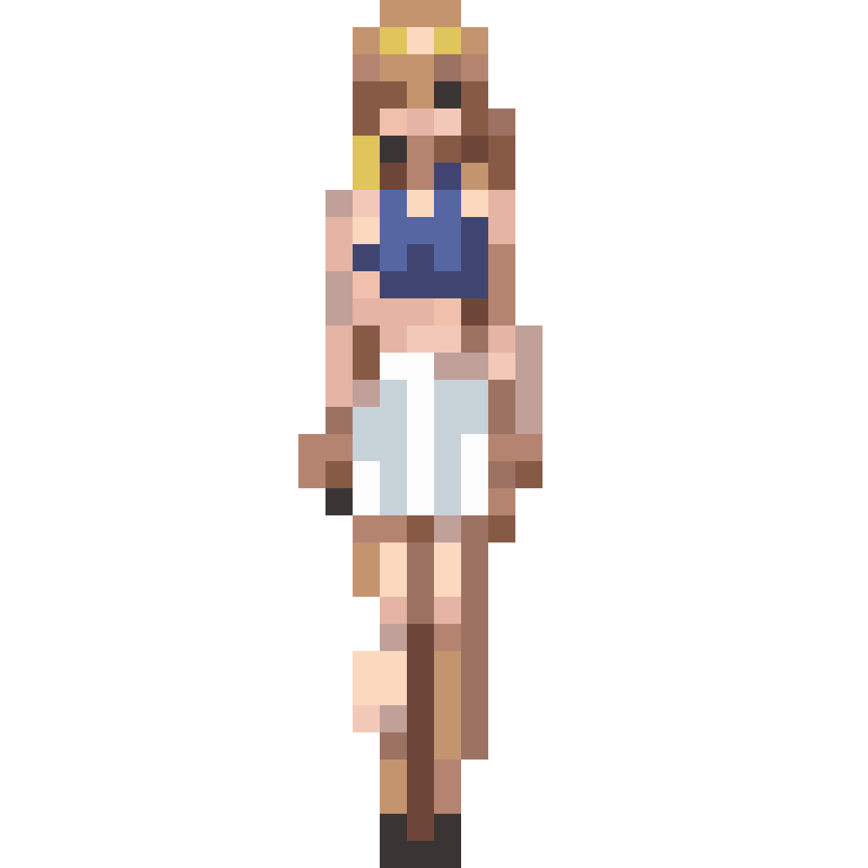 Front view of a beautiful woman pixel art
