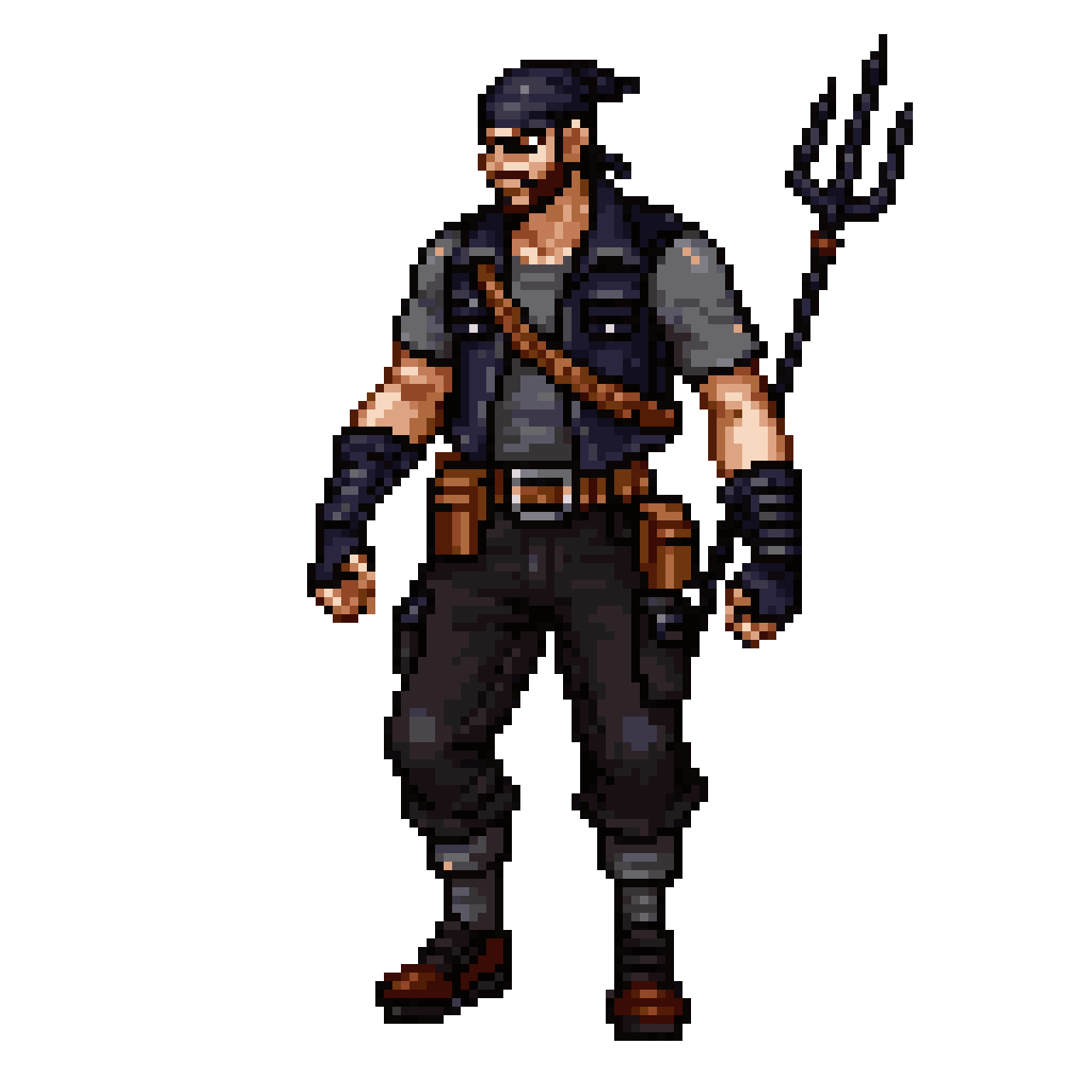 rugged mercenary-pirate admiral pixel art