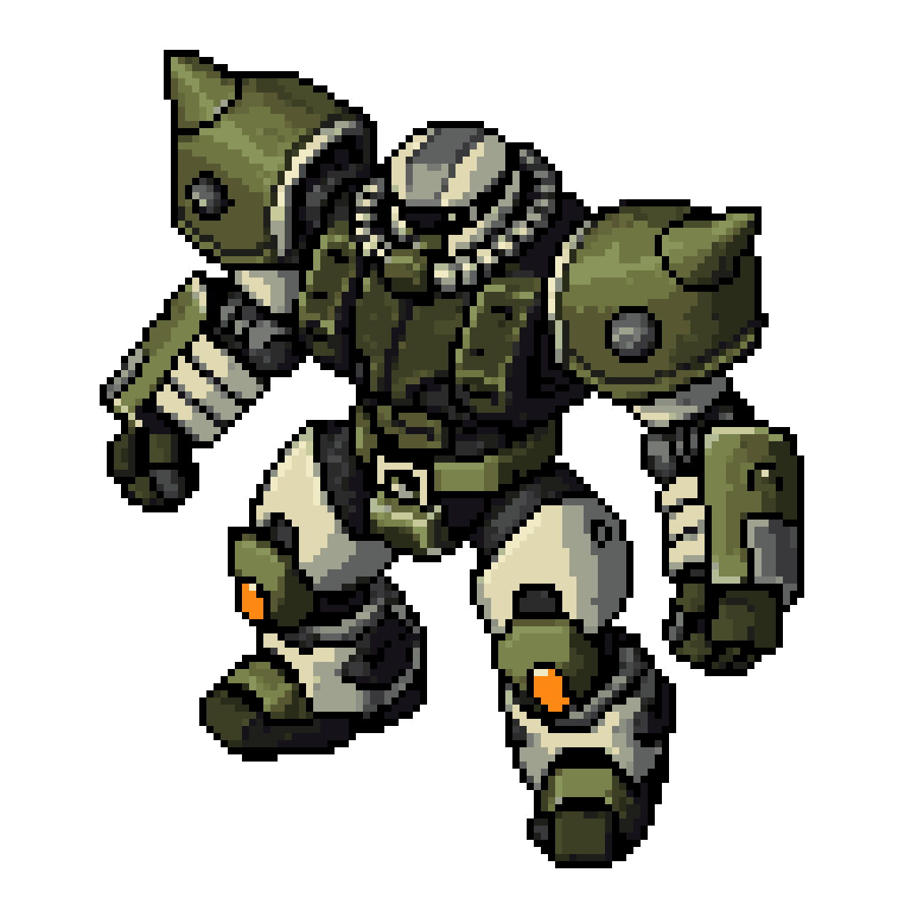 Sci-fi Robot Mecha Power Armor Sprite pixel art