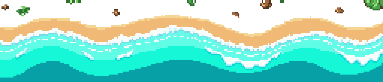 Cozy Beach Shoreline Pixel Art pixel art