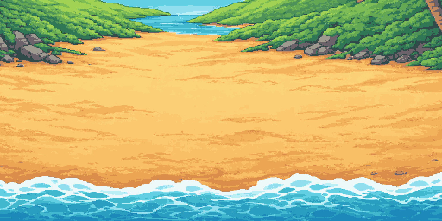 Empty 2D Beach Background Asset pixel art