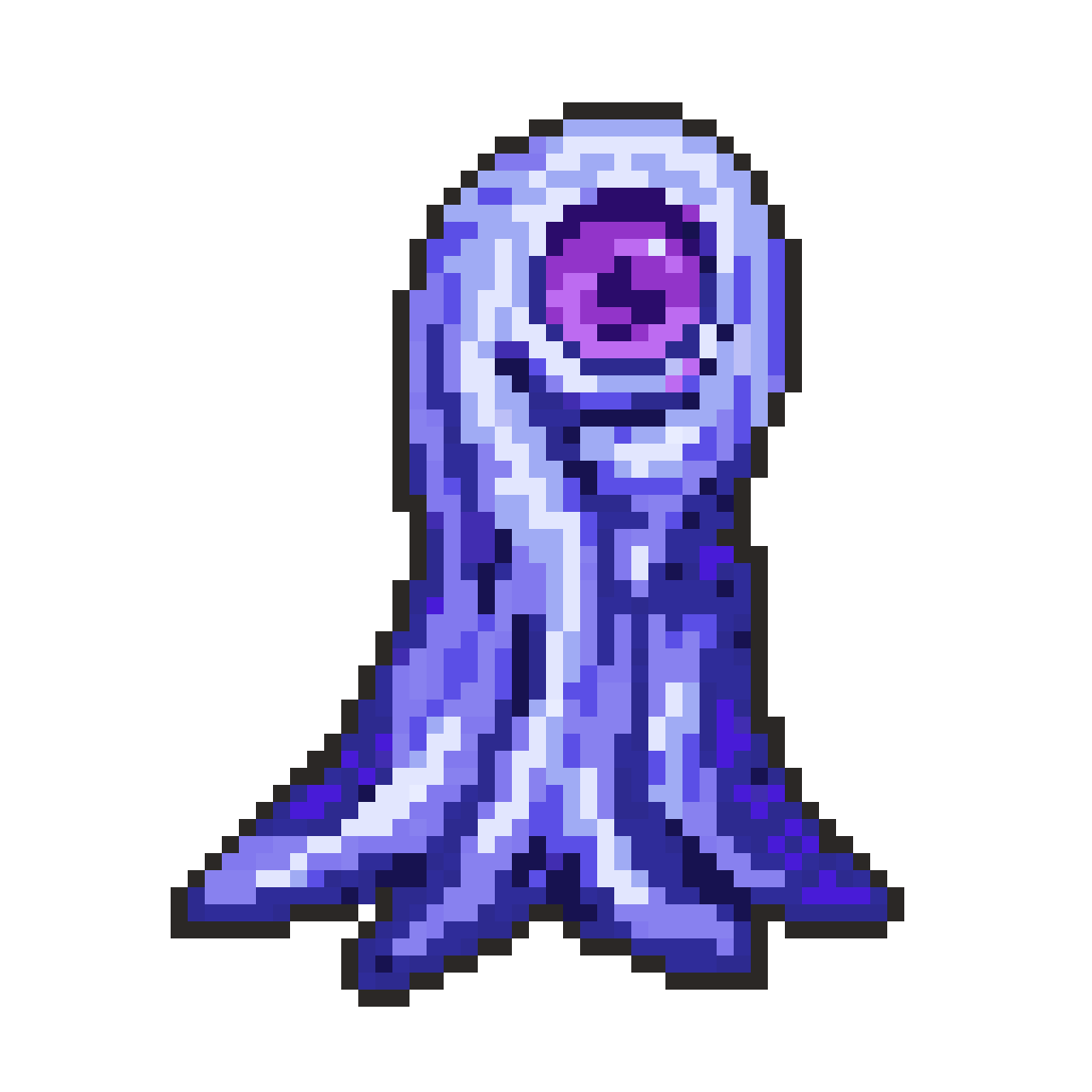 Ghost from Destiny 2 with Blue Glow pixel art