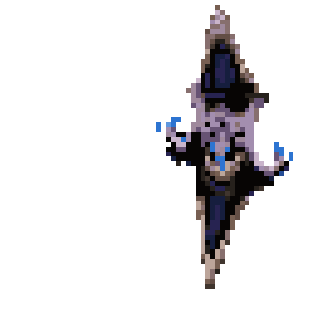 glowing blue ghost from destiny 2 pixel art