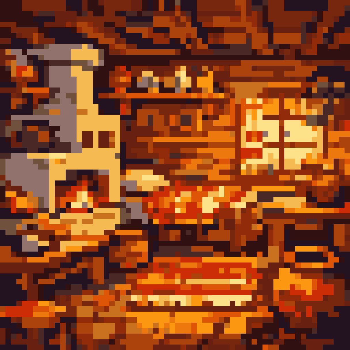 Pixelated Eastern European Room Interior pixel art