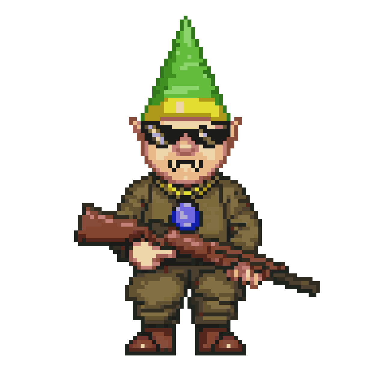 Create exactly one full-body character pixel art
