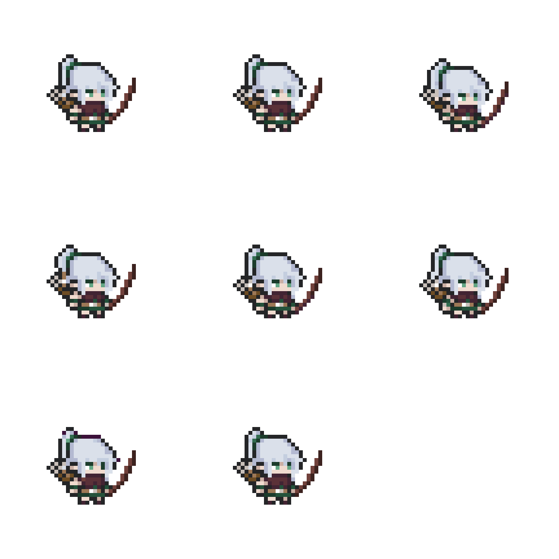 Female Archer With Bow Idle pixel art