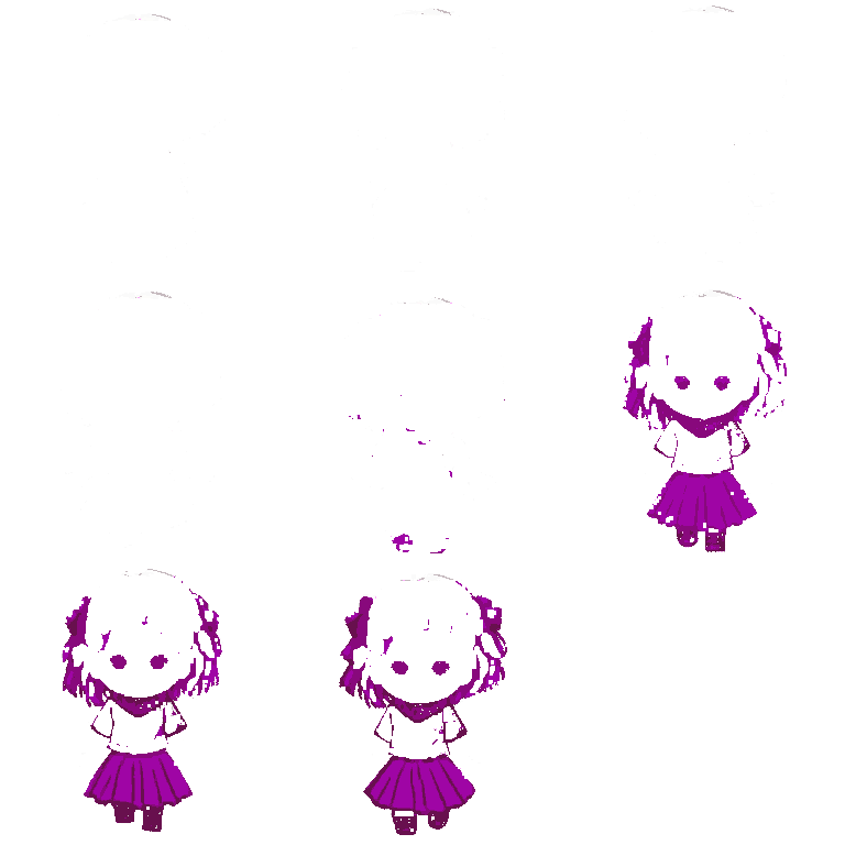 Cute Girl Character Walking pixel art