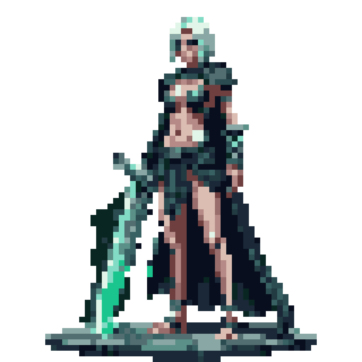 Skull Warrior Female Character pixel art